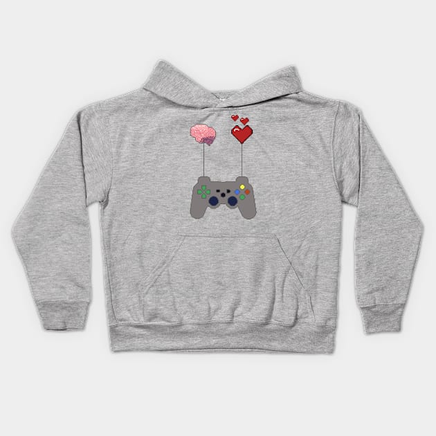 GAMEPAD DESIGN - pixelart Kids Hoodie by nurkaymazdesing